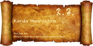 Karda Henrietta névjegykártya